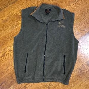 Large ducks unlimited brown gray vest